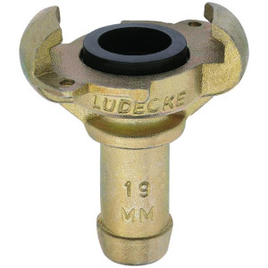 Claw hose couplings with safety collar