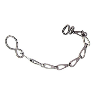 Stainless steel chain for caps and plugs