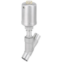 Type 2060 - Pneumatically operated 2/2-way angle seat valve with stainless steel actuator (305506)