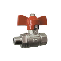 EWO mini ball valve with metal toggle, Female/male...