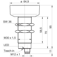 UNAM 70U6131/S14 Ultrasonic distance measuring sensors (11099363)